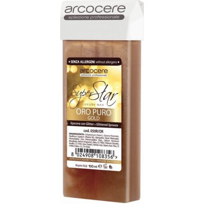 Arcocere Professional Wax Oro Puro Gold epilačný vosk s trblietkami náhradná náplň 100 ml