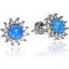 GOLDIE Strieborné náušnice s modrým opálom LEAS183.KM