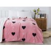 XPOSE® Mikroplyšová deka LOVE s baránkom 140x200 cm, Mikroplyš s baránkom