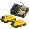DCB1104D2-QW DEWALT XR NABÍJEČKA + 2 X 18V BATERIE S KAPACITOU 2,0 AH