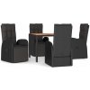 Zostava záhradného nábytku plast VidaXL čierna, 5-dielna