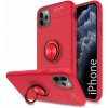 Multifunkčné magnetické púzdro Luxria Ring pre iPhone - Červené iPhone: 15 Pro Max