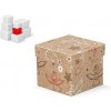 MFP vianočná darčeková krabica s vekom, rozmer 10x10x9cm, hnedý kraft s potlačou