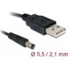 Napájací kábel Delock USB > DC 5,5 x 2,1 mm samec 1 m 82197 Delock