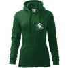 Bowling kolky - Mikina dámska trendy zipper s kapucňou - XS ( Fľaškovozelená )