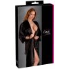 Cottelli Lingerie Dlhý saténový župan čierny s opaskom S/M