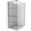 Mexen Kioto+ sprchová stěna s policí Walk-in 70 x 200 cm, černý vzor, gun metal - 800-070-121-95-77