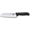 Victorinox 5.2523.17 Santoku kuchársky nôž, 17 cm, drážkovaná čepeľ, čierny