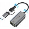 ADAPTÉR USB 3.2 NA ETHERNET SIEŤOVÁ KARTA LAN RJ45 5Gb/s USB-C