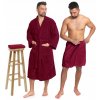 Súprava Bordeaux: župan KIMONO + pánsky kilt do sauny + uterák
