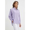 BOSS košeľa dámska fialová voľný strih s klasickým golierom 50518408