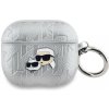 Obal Karl Lagerfeld PU Embossed Karl and Choupette Heads Apple AirPods Pro 2 strieborný