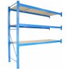 Profesionálny regál Biedrax prídavný 60 x 200 x 300 cm, 3 police - nosnosť 350 kg/polica, modrý