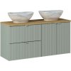 ArtCom Kúpeľňová skrinka s umývadlom a doskou LINE Reed Green DU120/1 | 120 cm