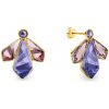Náušnice fialové sa Swarovski Elements Falena KDFG47313TAAP Tanzanite