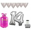 HeliumKing Hélium párty set na 14. narodeniny so striebornými balónmi