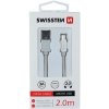 Swissten 71522303 USB - microUSB, 2m, stříbrný