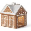 Kähler Stojan na čajovú sviečku GINGERBREAD CHRISTMAS STABLE 11,5 cm, hnedá, kamenina