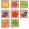 VIGA Dřevěné magnetické puzzle Ovoce a zelenina 32 dílků