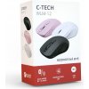 Myš C-TECH WLM-12PK Dual mode, bezdrátová, BT5.0 + 2,4GHz, 1600DPI, 6 tlačítek, USB nano receiver, růžová