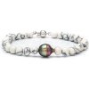 Náramok Howlit s tahitskou perlou 1 tahitská perla Rhodiované striebro (925) 19 cm Multicolor