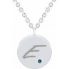 Eppi Strieborný prívesok s modrým diamantom a gravírom písmena Rei P38569