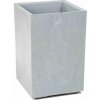 HowHomely PLASTOVÝ KVETINÁČ NA KOLIESKACH BETONIQUE 60X40X40 CM IMITÁCIA BETÓNU SIVÁ