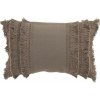 J-Line by Jolipa Taupe bavlnený vankúš Fransen so strapcami 30x45