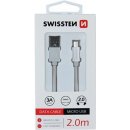 Swissten 71522303 USB - microUSB, 2m, stříbrný