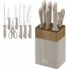 Sada nožov Klausberg 5 ks nerezová oceľ blok z akácie