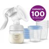 Philips Avent Odsávačka materského mlieka manuálna + VIA 180 ml 5 ks Transparent