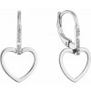 Strieborné náušnice visiace srdce 11537.1