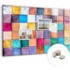 Magnetická tabuľa stierateľná za sucha s magnetmi 60 x 40 cm Drevené kocky