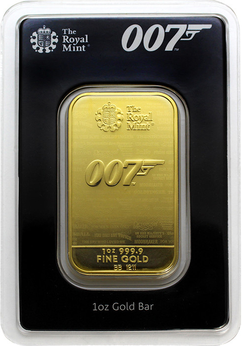 The Royal Mint James Bond 007 Diamonds Are Forever zlatá tehlička 1 oz