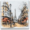 Vymalujsisam.sk Maľovanie podľa čísiel - Kresba Paríža – Francúzsko Veľkosť: 50x50cm, Rám: Na plastovej doske