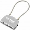 Extol Craft 78115 | Zámok visiaci, kódovací, na batožinu dĺžka lanka 150 mm, priemer lanka 3 mm