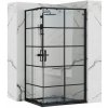 Rea Concept, sprchový kút s posuvnými dverami 80 (dvere) x 100 (dvere) x 190 cm, 5 mm číre sklo, čierny profil, REA-K6389
