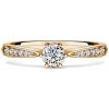 Minerva Side Stones | Zásnubný prsteň so stredovým kameňom 0.25 ct, žlté zlato, s diamantmi 58