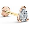 DF Labreta Piercingové náušnice 6343 z ružového zlata, s laboratórnym diamantom