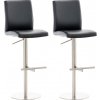Sada 2 barových stoličiek Cadiz z umelej kože nerez, čierna