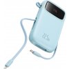 Baseus power banka Qpow Pro+ (P10055003313-00) – Lightning, 2× USB-C, USB-A, 10 000 mAh, 22,5 W, USB-C kábel (30 cm), modrá