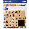 Wiky Drevené pečiatky sada s poduškou ABC 26ks+atrament - Malé pismená 003099 - Kreatívny set