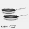 Sada panvíc FABINI & Těhotnej kuchař 2.0, 2 diely - Nerezové beznitové panvice s hybridným keramickým povrchom z viacvrstvovej nerezovej ocele