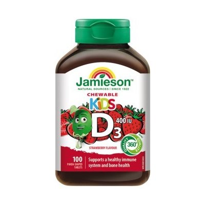 Jamieson Vitamín D3 Kids Jahoda 100 tabliet