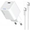 ColorWay AC nabíjačka GaN Mini 30W PD Port PPS USB-C + kábel Type-C, biela CW-CHS054PDC-WT