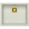 Alveus QUADRIX 50 MONARCH kuchynský granitový drez so sifónom 56x46 - White+prepad gold ALV_QUADRIX50_11+gold