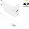 FIXED USB-C Travel Charger 20W+ USB-C/USB-C Cablet, white FIXC20-CC-WH
