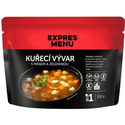 Expres menu Jednoporciová polievka 330 g - Kurací vývar s mäsom a zeleninou