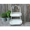 Chic Antique Krémový antik kovový 2-poschodový etažér Edgio - 38*25*54 cm - Chic Antique