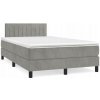 Boxspring posteľ s matracom bledosivá 120x190 cm zamat